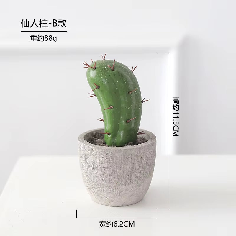 Cactus Pot Bonsai Plant Living Room Home Decoration Fake Flower Artificial Plants Plastic Cactus Ball Desktop Decorations
