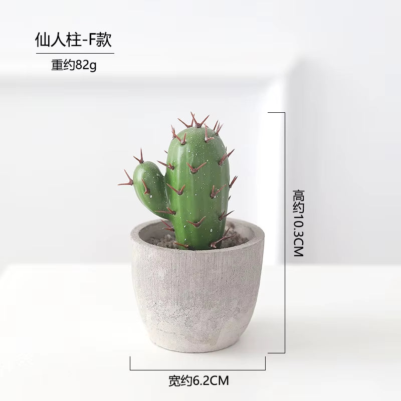Cactus Pot Bonsai Plant Living Room Home Decoration Fake Flower Artificial Plants Plastic Cactus Ball Desktop Decorations