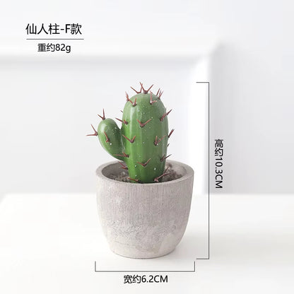 Cactus Pot Bonsai Plant Living Room Home Decoration Fake Flower Artificial Plants Plastic Cactus Ball Desktop Decorations