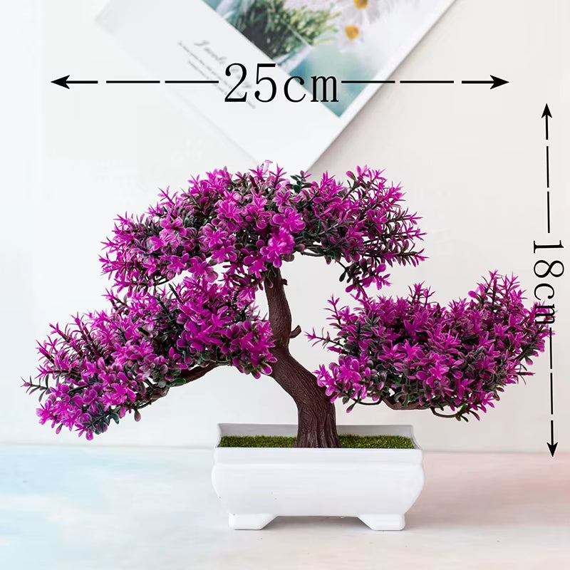 Artificial Plants Bonsai Small Tree Pot Fake Plant Flowers Potted Ornaments for Home Room Table Decoration Hotel Garden Decor