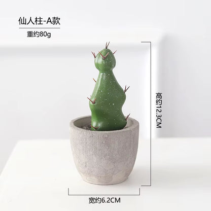 Cactus Pot Bonsai Plant Living Room Home Decoration Fake Flower Artificial Plants Plastic Cactus Ball Desktop Decorations