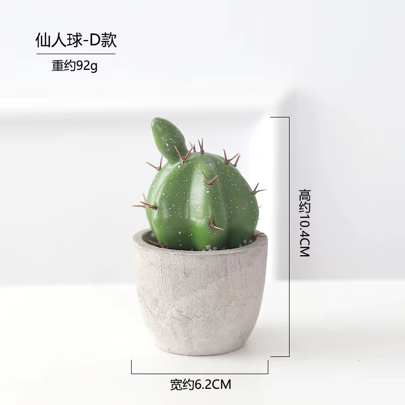 Cactus Pot Bonsai Plant Living Room Home Decoration Fake Flower Artificial Plants Plastic Cactus Ball Desktop Decorations