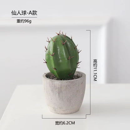 Cactus Pot Bonsai Plant Living Room Home Decoration Fake Flower Artificial Plants Plastic Cactus Ball Desktop Decorations