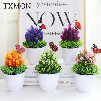 Artificial Plants Bonsai Small Tree Pot, Fake Flowers, Potted Ornaments, Home Decor, Hotel Garden Decor, New