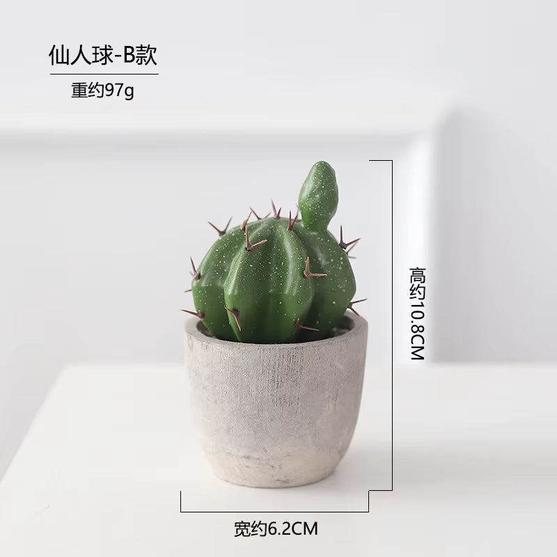 Cactus Pot Bonsai Plant Living Room Home Decoration Fake Flower Artificial Plants Plastic Cactus Ball Desktop Decorations
