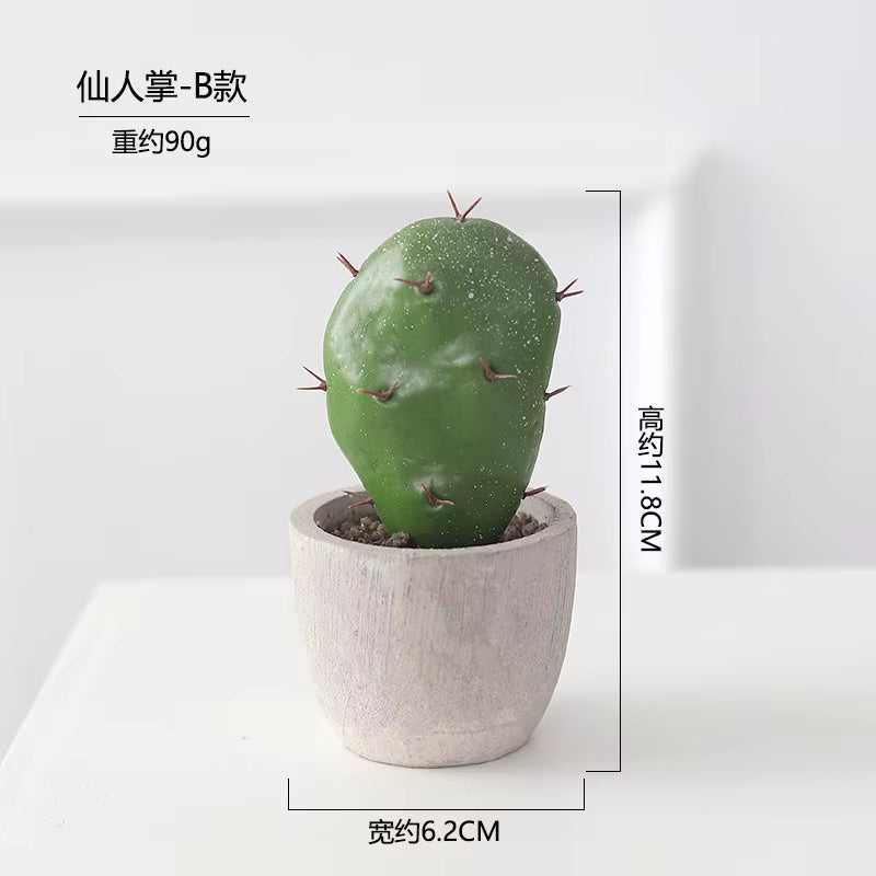 Cactus Pot Bonsai Plant Living Room Home Decoration Fake Flower Artificial Plants Plastic Cactus Ball Desktop Decorations
