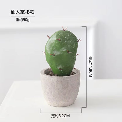 Cactus Pot Bonsai Plant Living Room Home Decoration Fake Flower Artificial Plants Plastic Cactus Ball Desktop Decorations