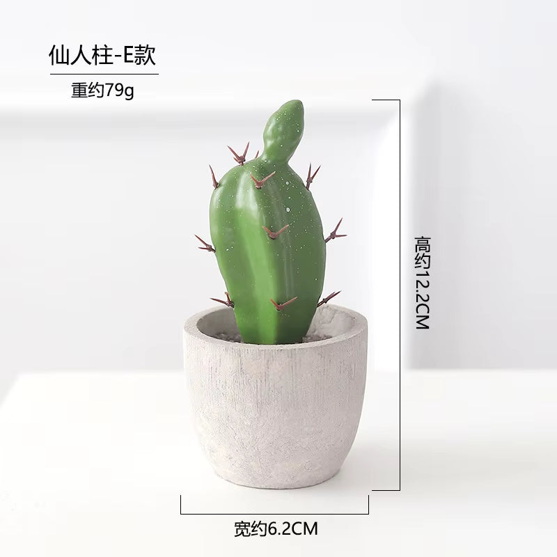 Cactus Pot Bonsai Plant Living Room Home Decoration Fake Flower Artificial Plants Plastic Cactus Ball Desktop Decorations