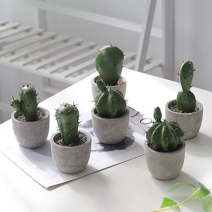 Cactus Pot Bonsai Plant Living Room Home Decoration Fake Flower Artificial Plants Plastic Cactus Ball Desktop Decorations
