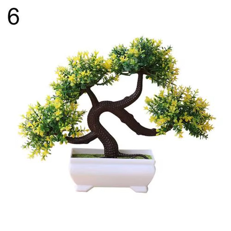 New Artificial Plants Pine Bonsai Small Tree Pot Plants Fake Flowers Potted Ornaments for Home Decoration Hotel Garden Decor