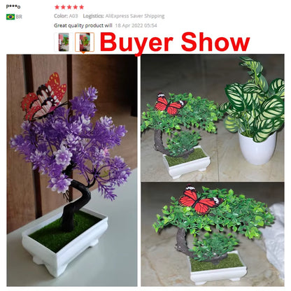 Artificial Plants Bonsai Small Tree Pot, Fake Flowers, Potted Ornaments, Home Decor, Hotel Garden Decor, New