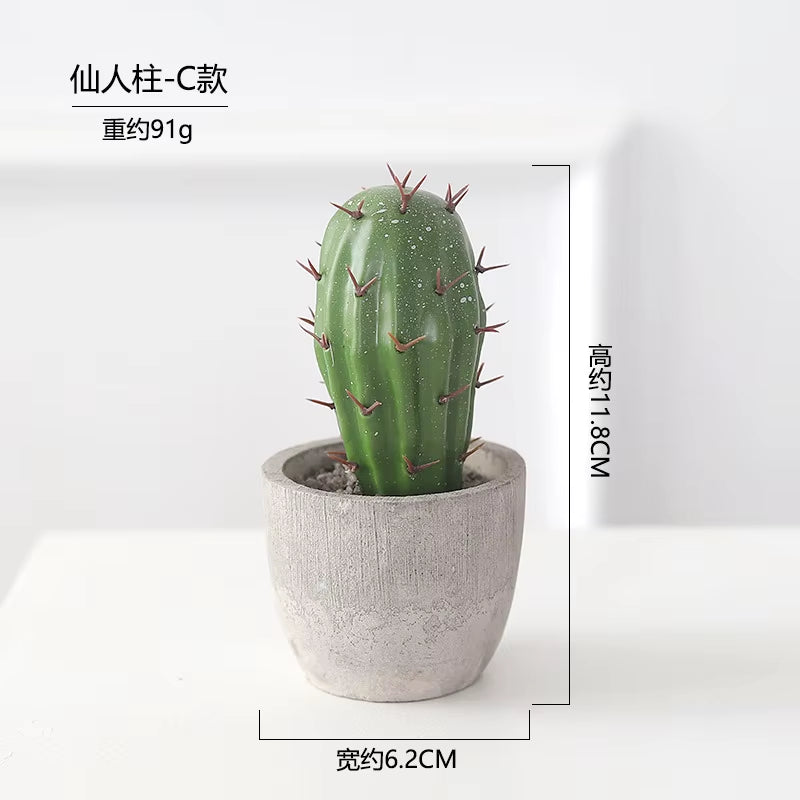 Cactus Pot Bonsai Plant Living Room Home Decoration Fake Flower Artificial Plants Plastic Cactus Ball Desktop Decorations
