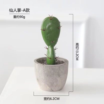 Cactus Pot Bonsai Plant Living Room Home Decoration Fake Flower Artificial Plants Plastic Cactus Ball Desktop Decorations