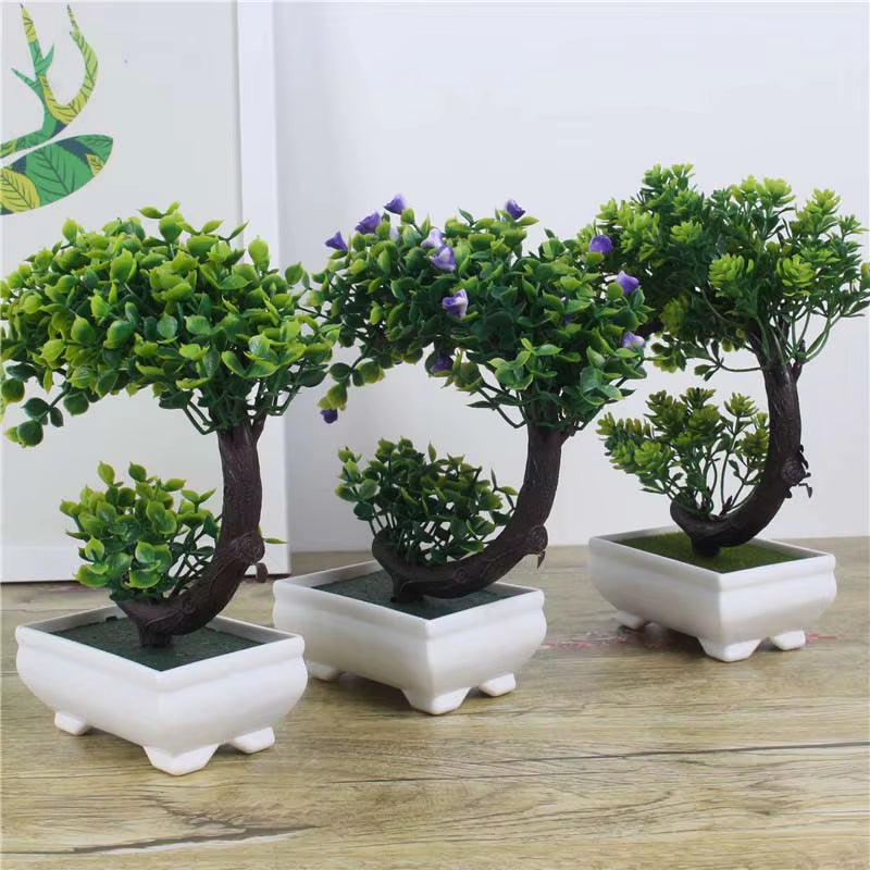 Artificial Plants Bonsai Small Tree Pot, Fake Flowers, Potted Ornaments, Home Decor, Hotel Garden Decor, New